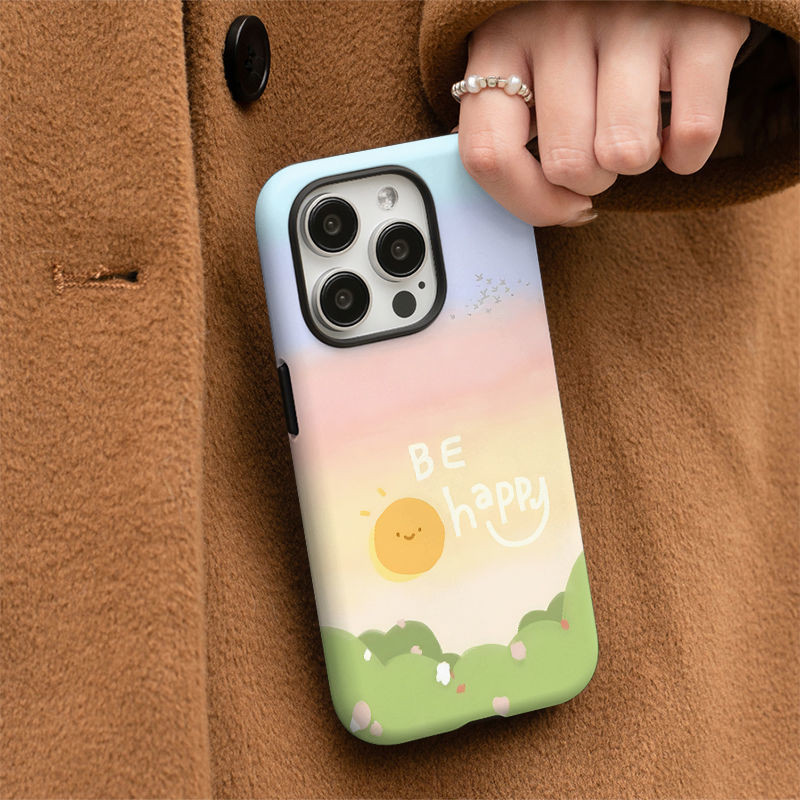 Morning Sunrise เคสโทรศัพท์ 2-in-1 เข้ากันได้กับ iPhone 15 Pro Max, Apple 16 14 Plus 11/12/13 Pro Max, เคสป้องกันกันกระแทกใหม่