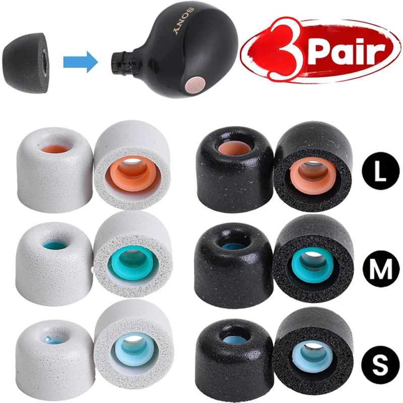 จุกหูฟังโฟมหน่วยความจําแบบนุ่มสําหรับ Sony WF-1000XM5 - อุปกรณ์เสริมหูฟังขนาด S/M/L 3 แบบถอดเปลี่ยนไ