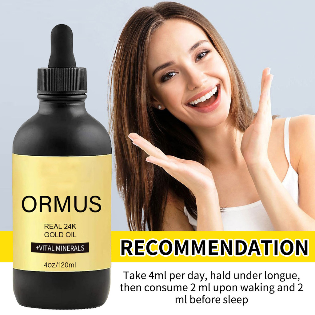 หยดสุขภาพแร่ 120 มล. Ormus Gold Oil 24K Essence Drops