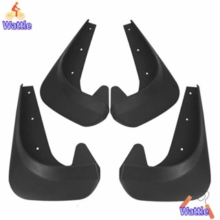 WATTLE 4 ชิ้น Splash Mud Guard, สีดํา Universal รถ Mudflap F…