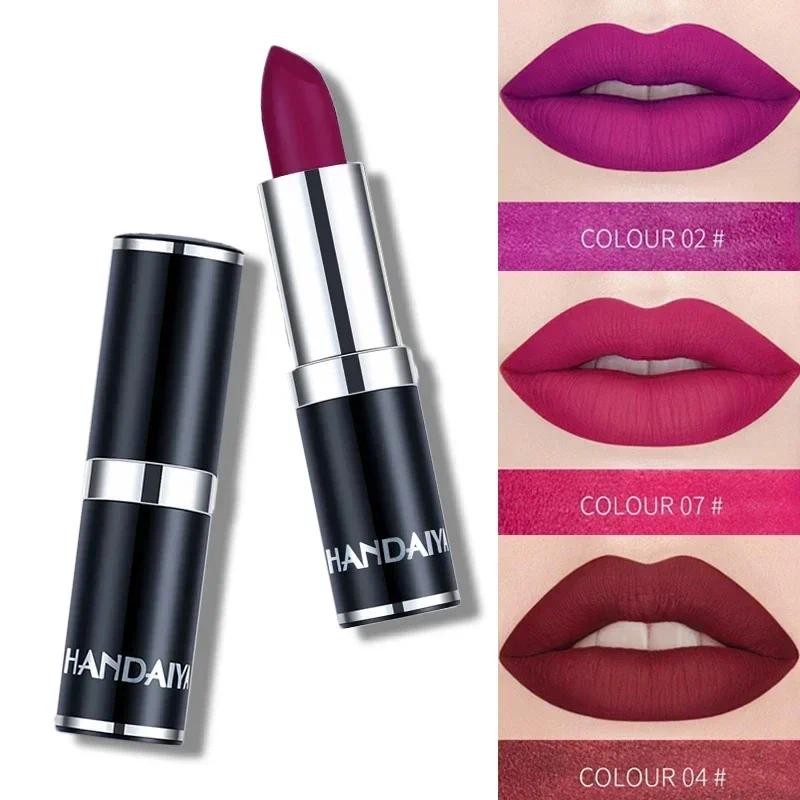 ลิปสติกกํามะหยี่ด้าน สีแดง-น้ําตาล ม่วง กันน้ํา ติดทนนาน แต่งหน้า