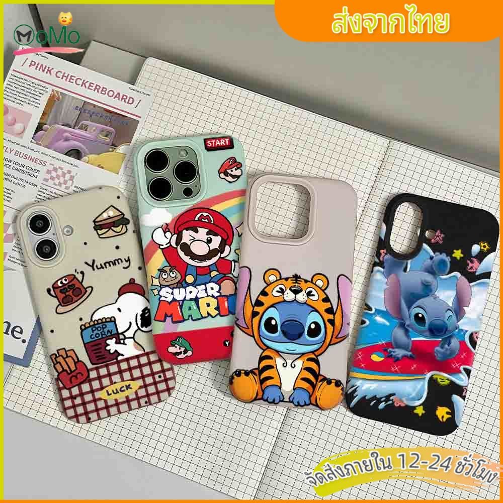 เคสสำหรับไอโฟน13 11 ตัวการ์ตูนมาริโอเคสนิ่มสีลูกกวาด เคสมือถือ case cute for iPhone 15 14 12 16 ProMax XS XR 78 Plus