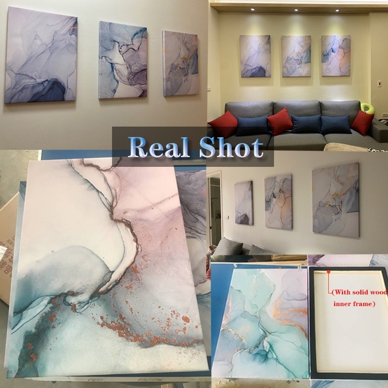 [กรอบไม้เนื้อแข็ง] นอร์ดิกภาพวาดตกแต่งดอกไม้นามธรรม อิน ตกแต่งผนังห้องนั่งเล่นภาพวาดตกแต่งห้องภาพจิตรกรรมฝาผนังผนังสติ๊กเกอร์ - รูปที่ 6