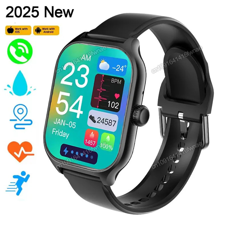 For Xiaomi Smart Watch Men HD Display Heart Rate Blood Oxygen Monitoring BT Calls GPS Sport Tracker 