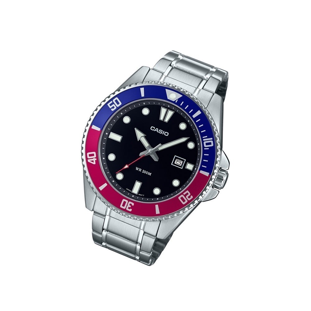 CASIO นาฬิกาข้อมือ CASIO รุ่น MDV-107D-1A3VDF วัสดุเรซิ่น สีเงิน