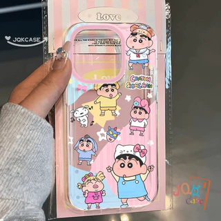เคสคู่แฟน เคสไอโฟน13 สำหรับ IPhone 17 16 11 13 12 15 14 Pro Max X XR XS Max 8 Plus SE เคส ชินจัง TPU โปร่งใส เคสโทรศัพท์