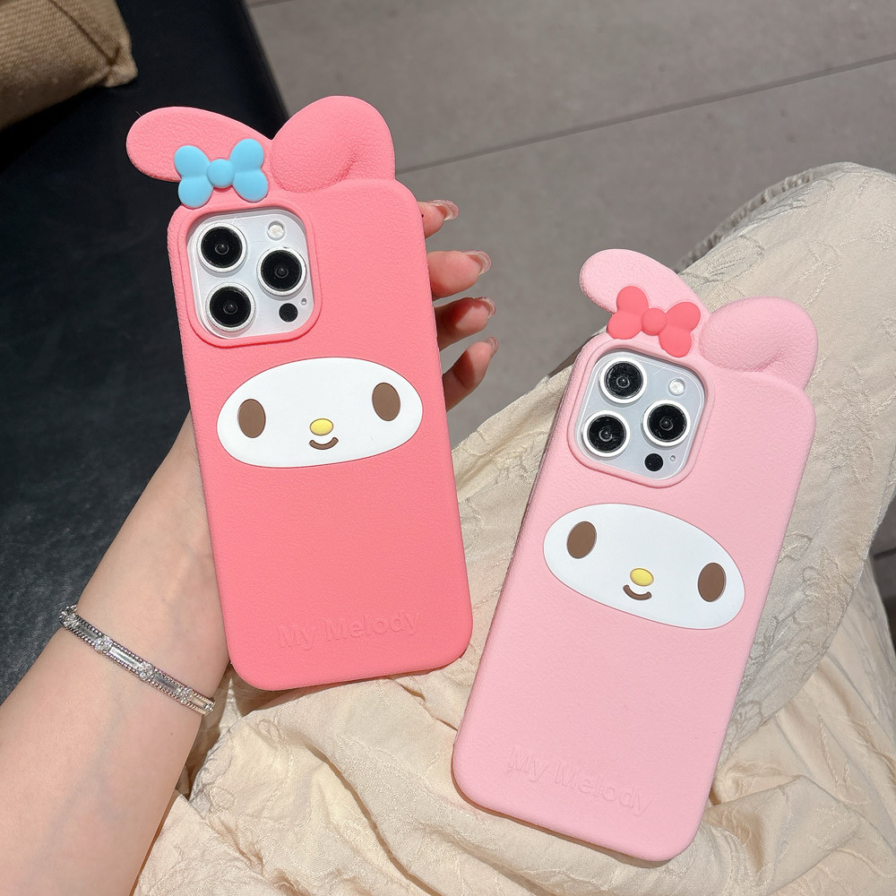 สําหรับ iphone 16 15 14 13 pro max 3D การ์ตูนสีทึบ melody เคสซิลิโคนอ่อนนุ่ม