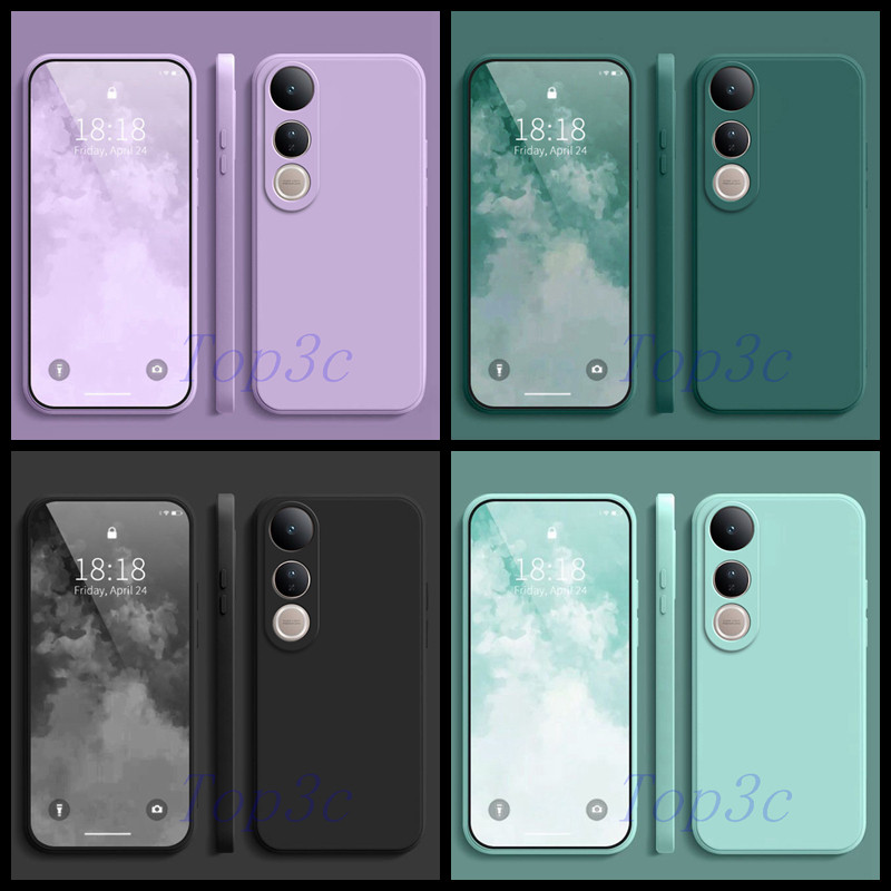 เคส Vivo V50 Lite/V50/Y200/V40Pro/V30Pro/V29/V29E/V27E/V27/V25E/V23/V21 5G เคสซิลิโคนสีธรรมดาเรียบง่าย YT