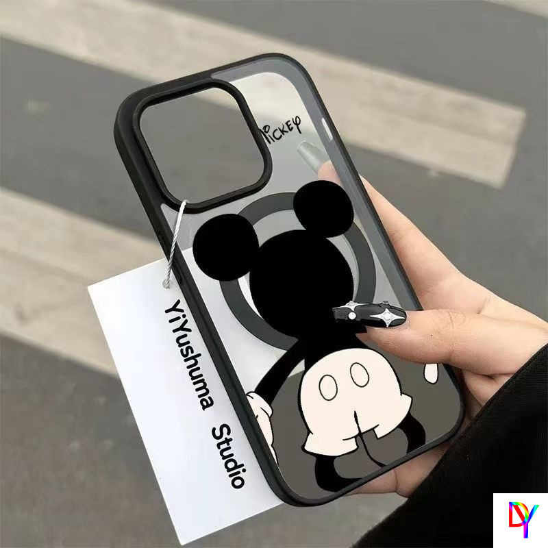 Mickey Back View สําหรับ Apple 16 /17เคสโทรศัพท์ iPhone 15 Pro Max Magnetic 14 Plus ส่วนบุคคล 11 ตลก 12/13 Pro Max อะคริลิคกันกระแทกฝาครอบป้องกัน – โปรปัง