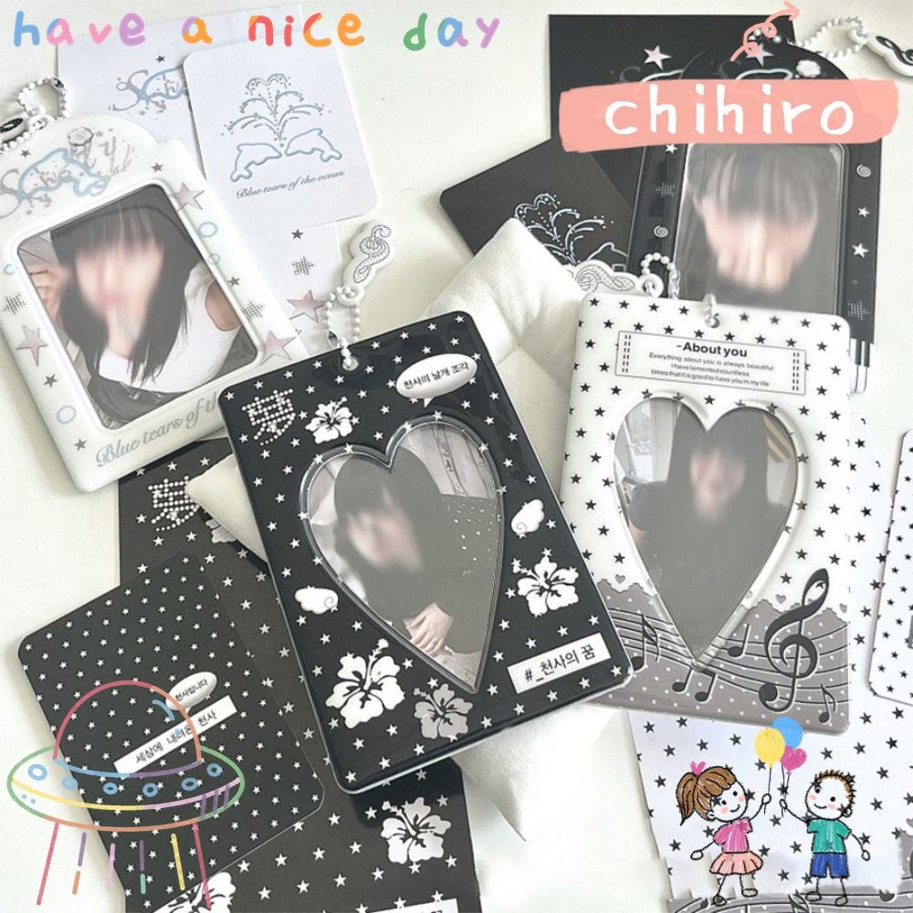 CHIHIRO1 Kpop Photocard Holder, Mini Cartoon Idol Photo Frame, Y2K Style PVC Card Holder