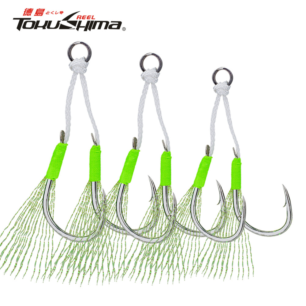 ตะขอตกปลาสแตนเลส 1 ชิ้นตะขอคู่ Strong Assist Hooks สําหรับตกปลาน้ําจืดน้ําเค็ม