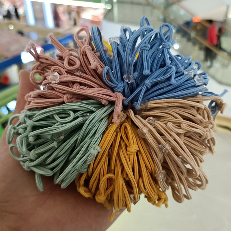 ยางรัดผมทำมือ DIY แบบกึ่งสำเร็จรูปพร้อมแพทช์หัวเข็มขัด ยางรัดผมขนาดเล็กยืดหยุ่นสูง อุปกรณ์เสริมผมโบว์ขายส่ง