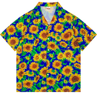 ERSHENSHI เสื้อเชิ้ตพิมพ์ลายดอกทานตะวันเขตร้อน Unisex Summer…