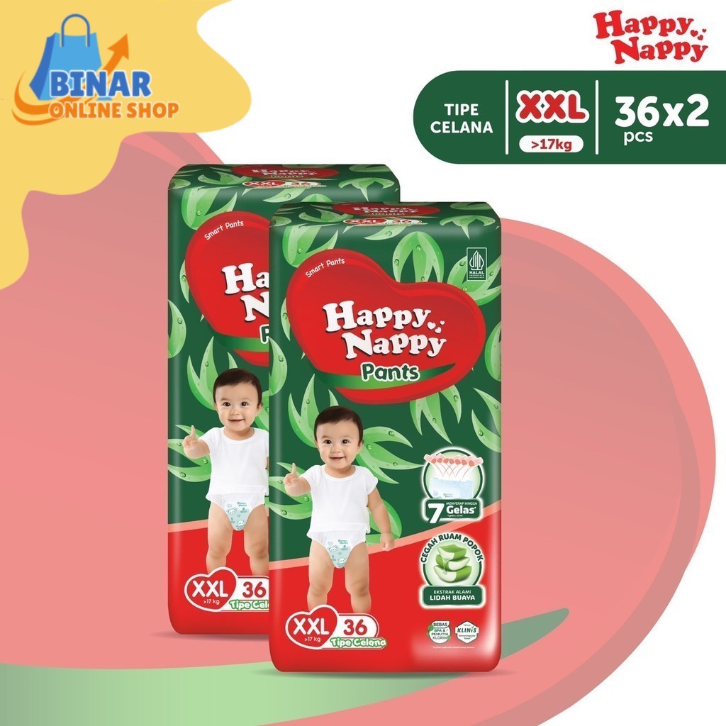 Binar Mart - Happy Nappy Smart Pants XXL 36s x2
