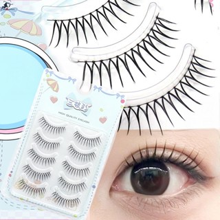 COD+ของขวัญฟรี🎁 U Shape Full Strip Lashes สําหรับผู้หญิงสีดํ…