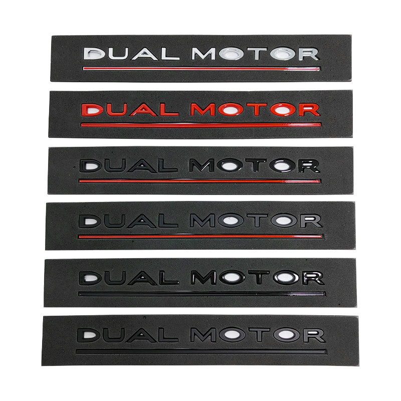 3d ABS Chrome สีดําโลโก้ Dual Motor Emblem ตัวอักษร Decal รถ Trunk Badge สําหรับ Tesla รุ่น 3 YSX Dual มอเตอร์สติกเกอร์อุปกรณ์เสริม