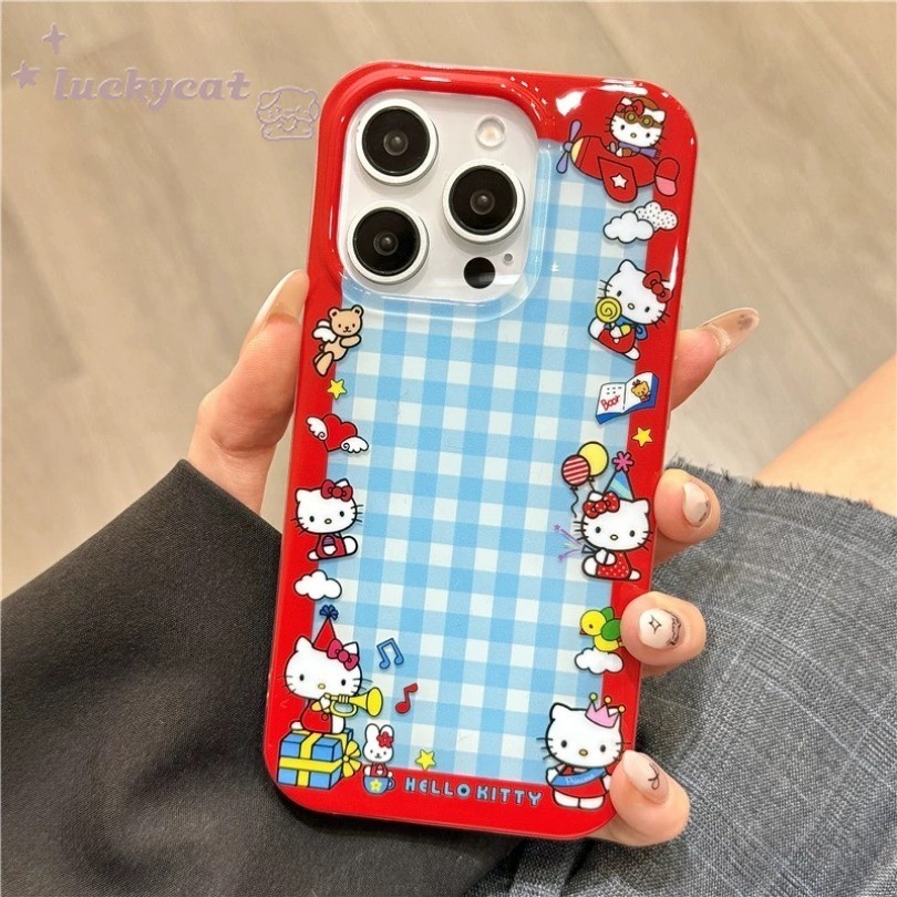 Iphone 16 15 14 13 12 11 Pro Max X Xr Xs Max 7 8 Plus SE2020 เคสโทรศัพท์การ์ตูนน่ารัก 3D DIY ตุ๊กตาสีแดง KT Cat รูปแบบ Clear Soft ฝาหลัง ราคา ถูกที่สุด ดีลบีเคเค แกลเลอรีภาพที่ 3
