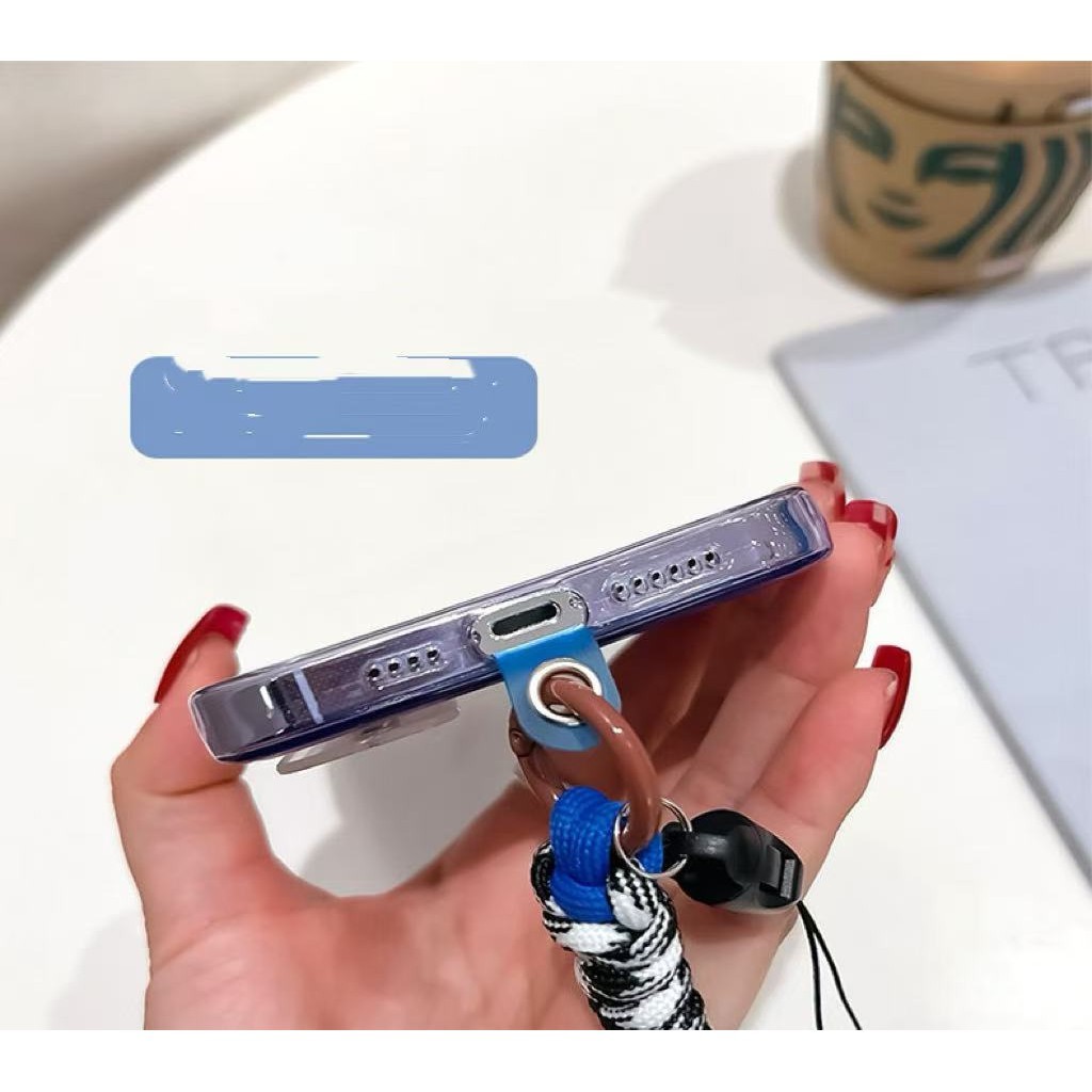 สายเชือกคล้องโทรศัพท์มือถือ ป้องกันการสูญหาย สีพื้น แบบสากล - รูปที่ 3