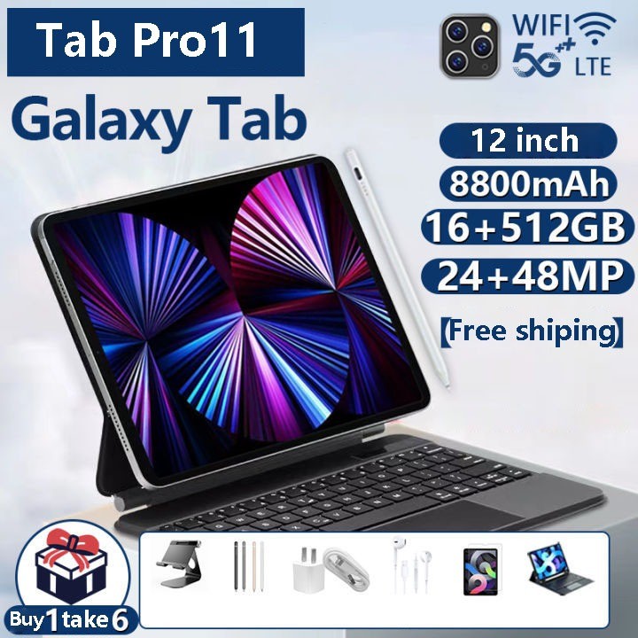 Tablet Pro11 Global Version 5G 12 นิ้ว 16GB+512GB Android12 8800Mah Dual SIMการ์ดแท็บเล็ตแท็บเล็ตเกมขายใหญ่เดิม