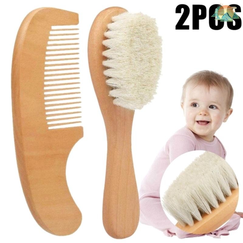 [TO] Baby Care Pure Natural Wool Baby Brush Comb Brush Baby Hairbrush แปรงขนทารกแรกเกิด หวีเด็กทารก หัวนวด TH