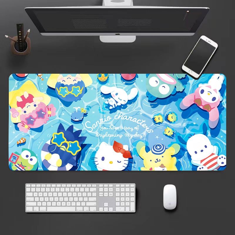 [คลังสินค้าพร้อม] แผ่นรองเมาส์ Sanrio มูลค่าสูง ins กลุ่มภาพการ์ตูนน่ารักแผ่นรองโต๊ะนักเรียนกันลื่นสกปรกทนเหงื่อแผ่นแป้นพิมพ์นักเรียนสินค้าสํานักงานของขวัญ G