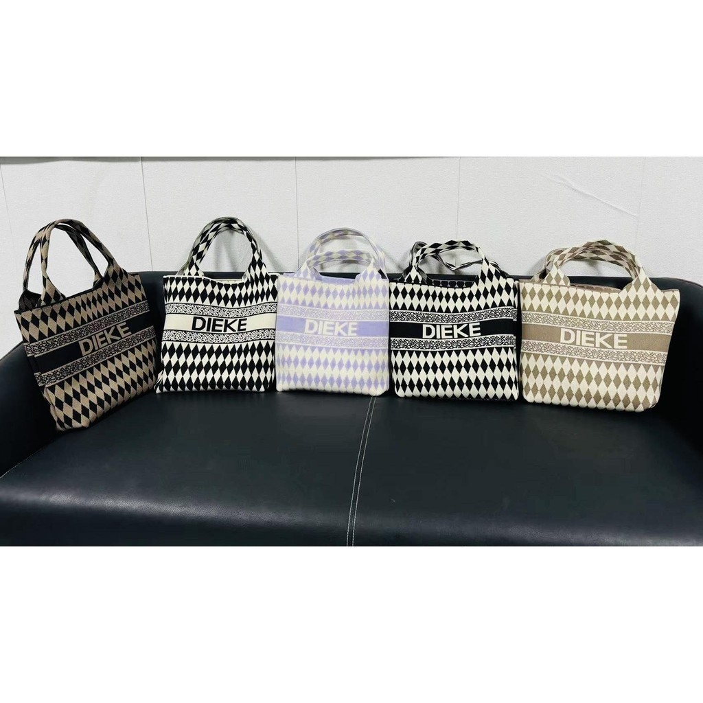 【พร้อมส่ง】golf bag fashion กระเป๋าช๊อปปิ้งไฮโซทอลายริ้ว กระเป๋าทรงสวย