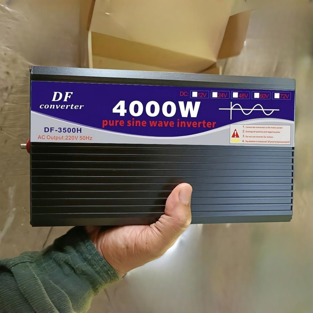 DF4000W อินเวอร์เตอร์ 12Vเป็น220Vเครื่องแปลงไฟดิจิตอลจอแสดงผล คลื่นไซน์บริสุทธิ์ inverter pure sine 