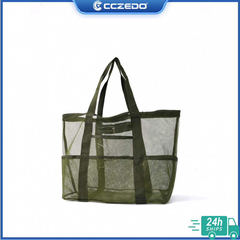 ซีซีซีโด กระเป๋าถุงตาข่ายพกพาสำหรับเด็ก ใช้เก็บว่ายน้ำ รองเท้า และของเล่น พร้อมพื้นที่เพียงพอสำหรับผ้าขนหนู อุปกรณ์เสริมสวย และของใช้อื่นๆ ในครอบครัว