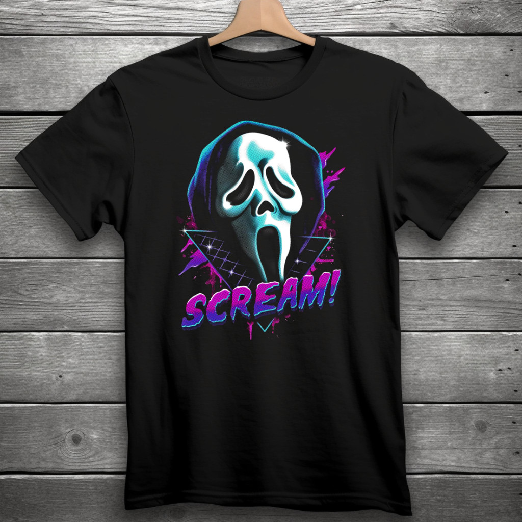 เสื้อยืดสยองขวัญภาพยนตร์กรีดร้อง Ghostface