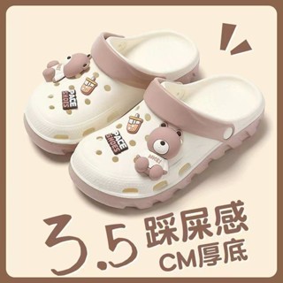 รองเท้ามีรูสำหรับผู้หญิง2024ใหม่ฤดูร้อนรองเท้าแตะชายหาดด้านน…