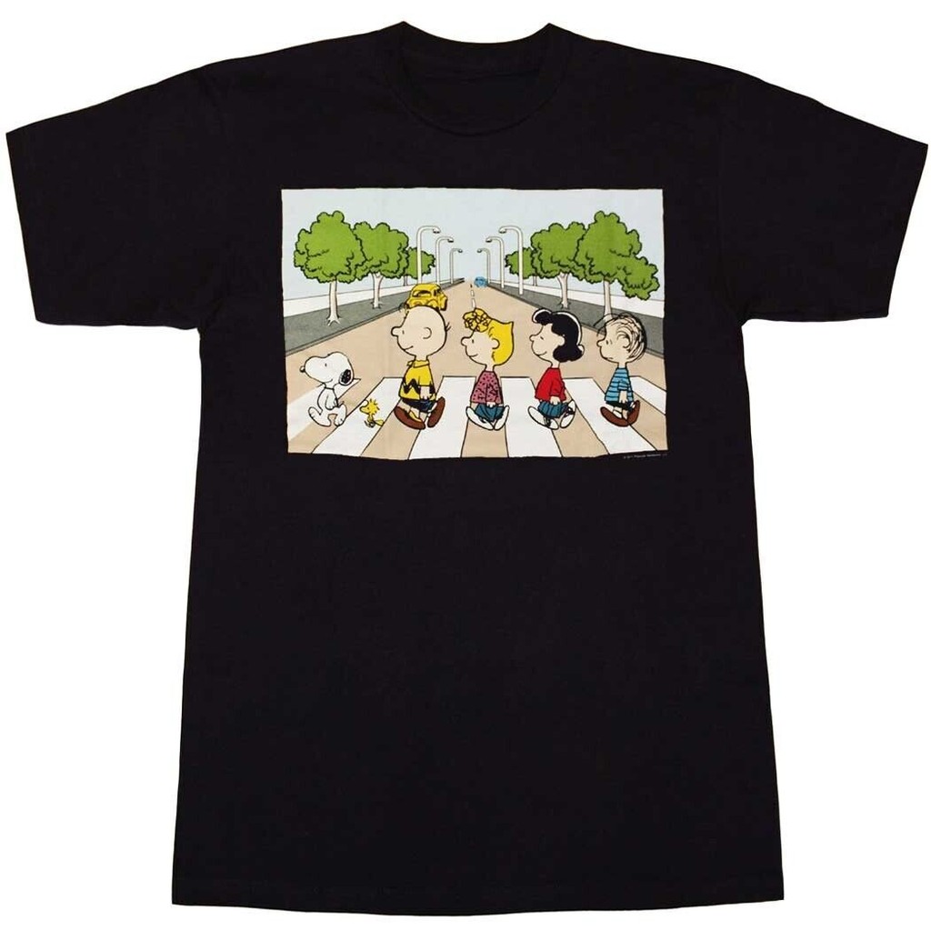 เสื้อยืด Peanuts Gang Snoopy Abbey Road