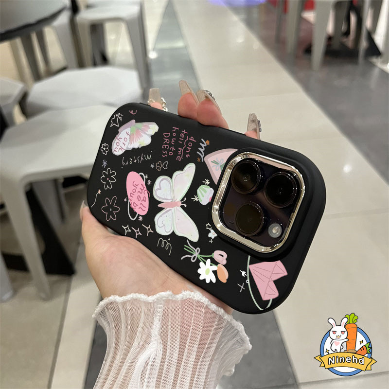 ปลอกสําหรับ Infinix Smart 9 8 7 Hot 50 30i 30 Play Note 40 Pro RS4 P55 Tecno Spark Go2024 20C ร้อน 20i เคสโทรศัพท์น่ารักสีสันผีเสื้อชุบซิลิโคน Anti Fall Shock Cover