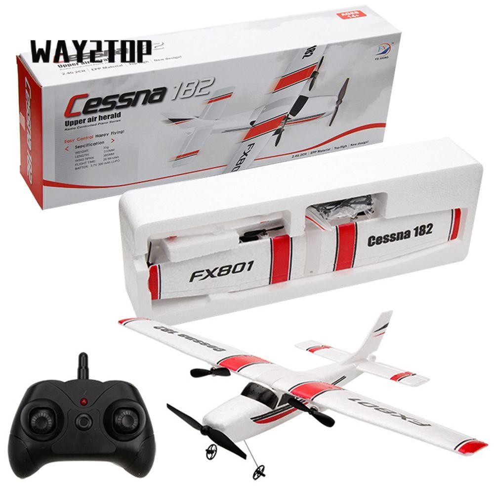 Way2top สําหรับ Cessna 182 FX801 รีโมทคอนโทรลเครื่องบินทนต่อการตก 2CH ปีกคงที่ EPP โฟมสําหรับ Cessna