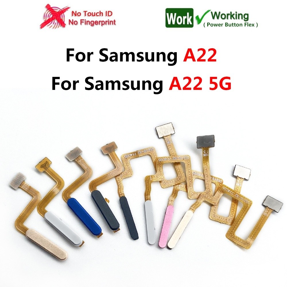 เซ็นเซอร์ลายนิ้วมือสําหรับ Samsung A22 4G 5G ปุ่มบ้านลายนิ้วมือ Touch Id Connector Flex Cable