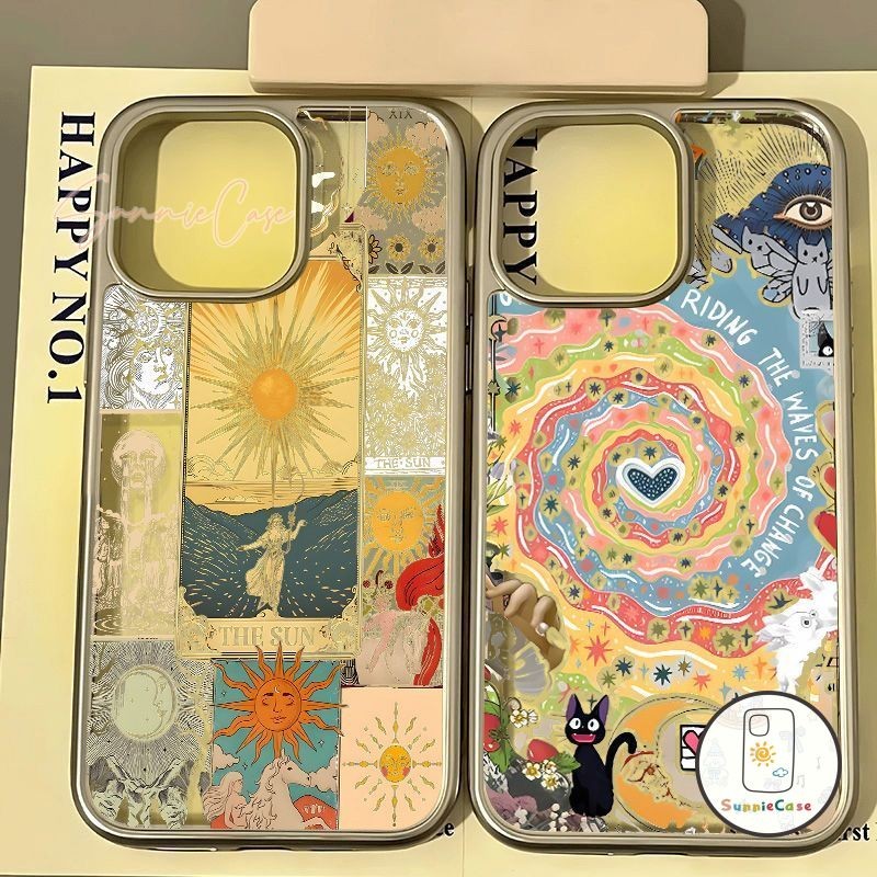 เคสไอโฟน 12 13  เทพีเสรีภาพ สำหรับ IPhone 15 11 13 16 12 14 Pro Max XS XR X 7Plus 8Plus Max 7 16 8 Plus SE ชุบโลหะ เคส