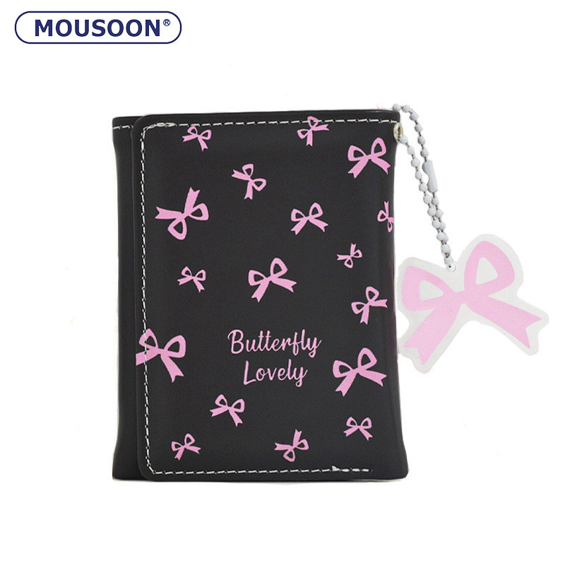 Mousoon Wallet with Bow New Lady Student Cute Original ลด 30% Multi-Card-Slot Card Holder