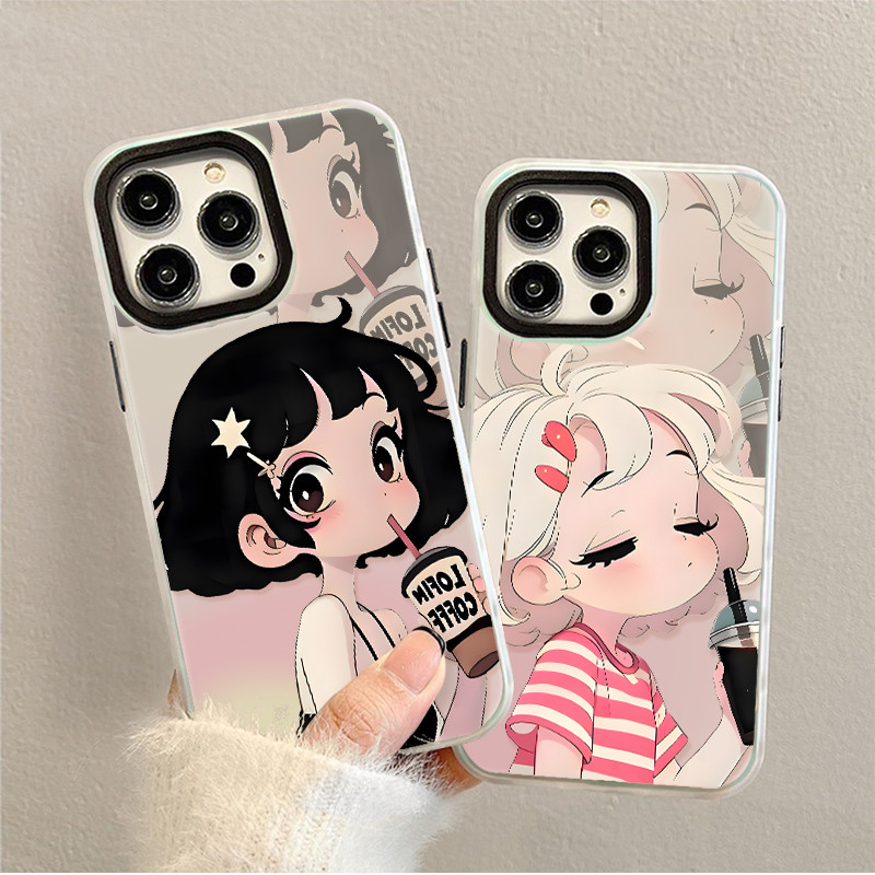 (จัดส่งในกรุงเทพฯ)การดื่ม Coffee หญิง สำหรับ oppo a31 a3s a17 a5s a53 a54 a15 a57 a95 a76 a96  TPU น