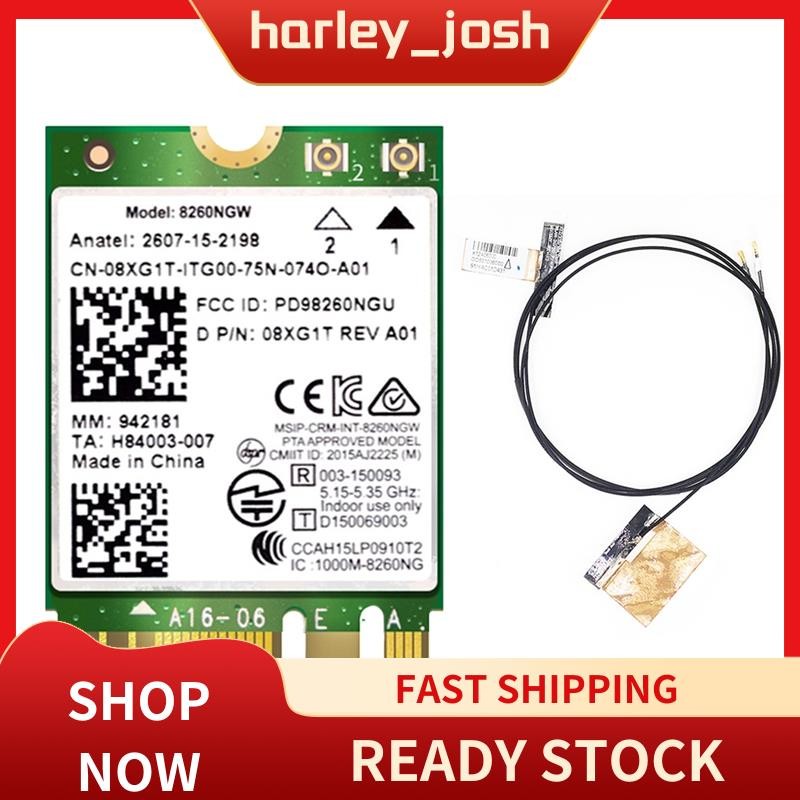 harley_josh 8260 8260NGW WiFi Card+2XAntenna Bluetooth 4.2 NGFF M.2 WiFi Wireless Card Module สําหรั