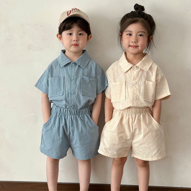 เด็กเสื้อผ้าบราเดอร์น้องสาวเสื้อผ้าฤดูร้อนสไตล์ใหม่เด็กชุดยีนส์ - รูปที่ 2