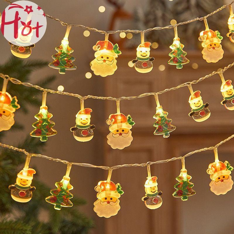 Ge 1.5m 10Led คริสต์มาส Light String Snowman Santa Cluas โคมไฟต้นคริสต์มาส String แขวนเครื่องประดับจี้ Merry Christmas Decor Square