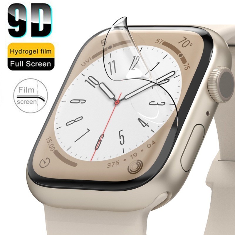 ฟิล์มกันรอยหน้าจอ Soft Hydrogel สําหรับ Apple Watch 10/9/8/7/6/SE/5/4/Ultra 42/46/45/41/40/44 มม. ไม่ใช้กระจกนิรภัย