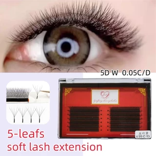 [ศิลปินขนตา ] ขนตาปลอม 5D รูปตัว W 5D ระดับพรีเมียมขนตาปลอม 5DW Lashes 0.05 C D curl ขนตา ที่ร้านเสริมสวย แกนขนตา