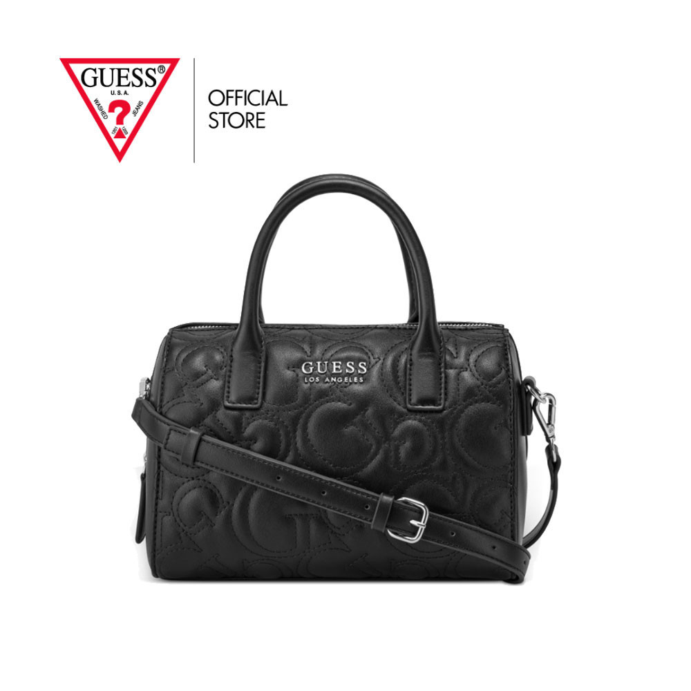 GUESS กระเป๋า รุ่น VY943608 BERKTON BARREL SATCHEL สีดำ