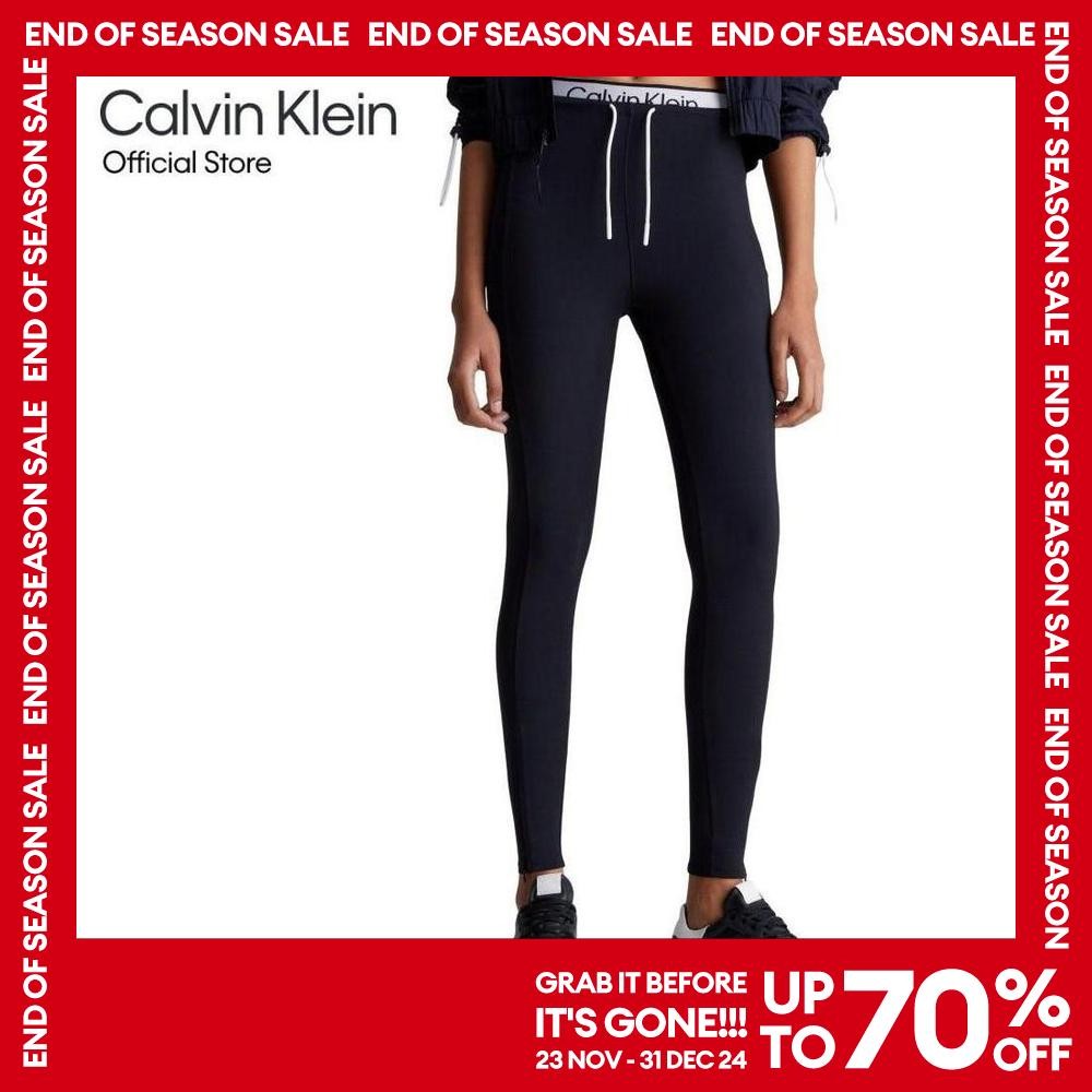 CALVIN KLEIN กางเกงเลคกิ้งผู้หญิง Icon ทรง High Rise รุ่น 4WS4L627 001 - สีดำ