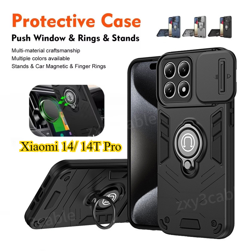 ปลอกสําหรับ Xiaomi 14T Pro 5G 2024 เคสโทรศัพท์พร้อมขาตั้งอ่อนสําหรับ Mi 14TPro 14 T Xiaomi14T Xiaomi14TPro เกราะกันกระแทกฮาร์ดปกหลัง