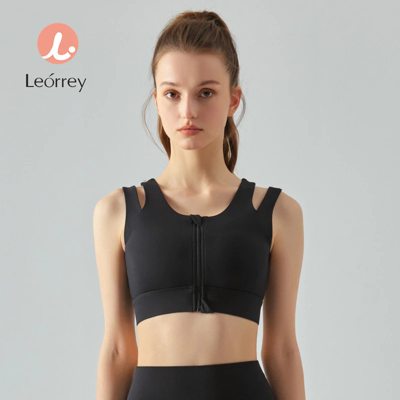 Leorrey เสื้อชั้นในสปอร์ตเสริมฟองน้ำ กันกระแทก มีซิปด้านหน้า thumbnail 3