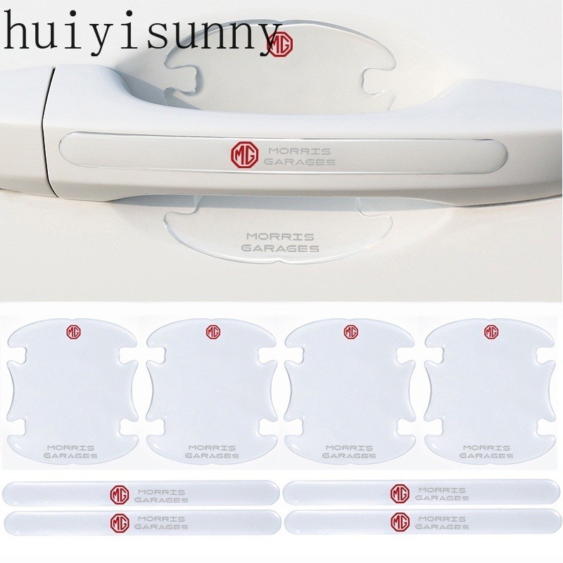 Hys 4/8pcs รถซิลิโคนโปร่งใสประตูชามสติกเกอร์สําหรับ MG MG3 MG5 MG6 MG7 TF ZR ZS ES HS EZS Morris 3 G