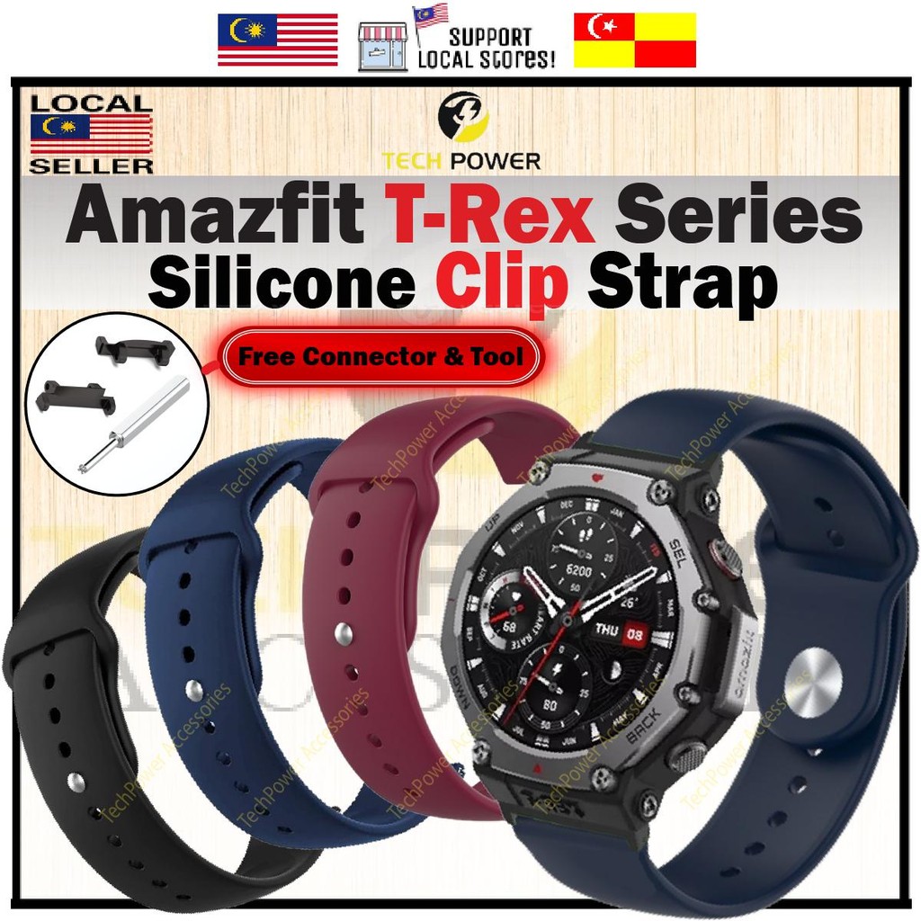 Amazfit T-Rex 3 / Amazfit T-Rex 2 Strap สายรัดสไตล์คลิปซิลิโคน,Tali Jam Klip Amazfit T-Rex3 / Amazfi