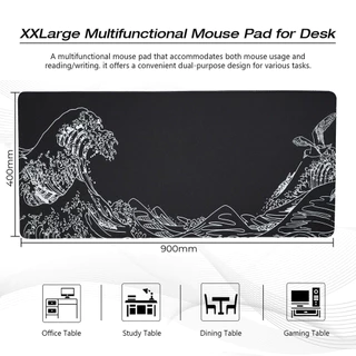 แผ่นรองเมาส์ สีดำล้วน ขนาดใหญ่ วางเต็มโต๊ะ จัมโบ้ มีให้เลือก หนา 3 MM Gaming pad