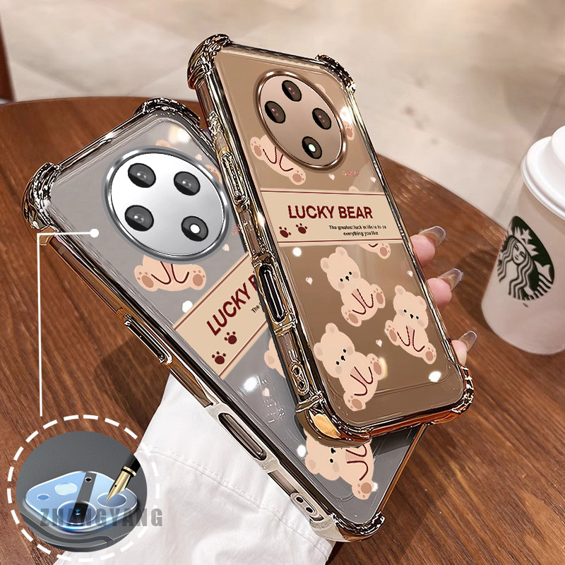 สําหรับ OPPO reno 12F 5G Super anti drop electroplated เคสโทรศัพท์ความงาม Lucky Bear ดีไซน์ใหม่รูปแบบ TPU soft case